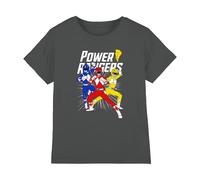 Cotton Soul Power Rangers Trio Boys T Shirt, Charcoal, 5-6 Years
