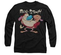 Cotton Soul Ren and Stimpy Two of A Kind Mens Long Sleeve T Shirt, Black, Small