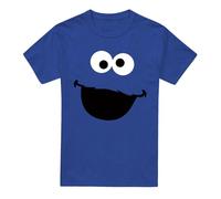 Cotton Soul Sesame Street Cookie Monster Face Unisex T Shirt, Royal, Medium