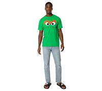 Cotton Soul Sesame Street Oscar The Grouch Face Mens T Shirt, Irish Green, SML