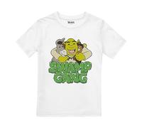 Cotton Soul Shrek Swamp Gang Boys T Shirt, White, 7-8 Years