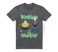 Cotton Soul Spongebob Mermaid Man and Barnacle Boy Unisex T Shirt, Charcoal