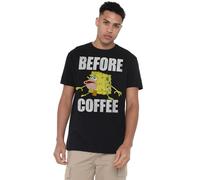 Cotton Soul Spongebob Squarepants Before Coffee Meme Mens T Shirt, Black, LRG