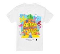 Cotton Soul Spongebob Squarepants Pineapple Friends Unisex Adult T Shirt, White, Large