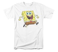 Cotton Soul Spongebob Squarepants Running Spongebob Mens T Shirt, White, SML