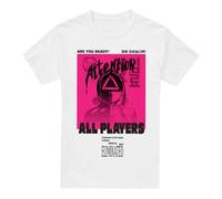 Cotton Soul Squid Game Attention Guard Unisex T Shirt, White, Medium