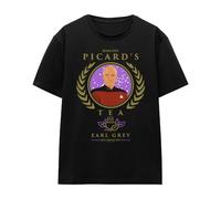 Cotton Soul Star Trek The Next Generation Tea Earl Grey Hot Ladies T Shirt, Black, Medium