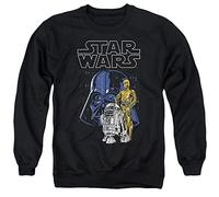 Cotton Soul Star Wars Darth Vader And Droids Crew Sweatshirt, Black, LRG
