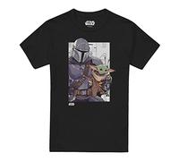Cotton Soul Star Wars Mandalorian Duo Mens T Shirt, Black, LRG