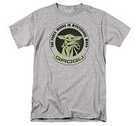 Cotton Soul Star Wars Mandalorian Grogu Mysterious Ways Mens T Shirt, Grey Heather, MED