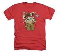 Cotton Soul Star Wars Mandalorian Grogu The Bounty Mens T Shirt, Red Heather, XXL