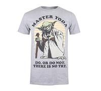 Cotton Soul Star Wars Master Yoda Mens T Shirt Grey Marl 4XL