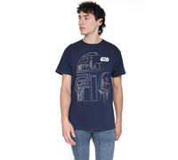 Cotton Soul Star Wars R2D2 Outline Unisex T Shirt, Navy, Large