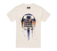 Cotton Soul Star Wars R2D2 Paint Drip Mens T Shirt, Natural, MED