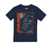 Cotton Soul Star Wars Vader Outline Boys T Shirt, Navy, 7-8 Years