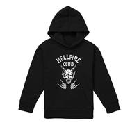 Cotton Soul Stranger Things Hellfire Club Bones Youth Kids Boy/Girls Pull-Over Hoodie, Black, 12-13 Years