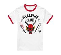 Cotton Soul Stranger Things Hellfire Club Ringer Unisex T Shirt, Red Ringer, Small
