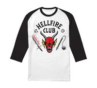 Cotton Soul Stranger Things Hellfire Club Unisex T Shirt, White/Black, X-Large