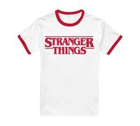 Cotton Soul Stranger Things Main Logo Ringer Unisex T Shirt, Red Ringer, Large