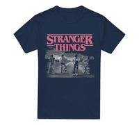 Cotton Soul Stranger Things Season 1 Poster Bike Scene Unisex T Shirt, Navy, XXXX-Large