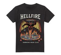 Cotton Soul Stranger Things Vintage Hawkins High Hellfire Unisex T Shirt, Black, XXXXX-Large