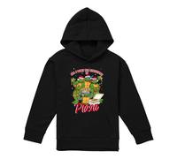 Cotton Soul Teenage Mutant Ninja Turtles Christmas Pizza Youth Kids Boy/Girls Pull-Over Hoodie, Black, 7-8 Years