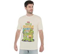 Cotton Soul Teenage Mutant Ninja Turtles Pizza This Mens T Shirt, Natural, Large