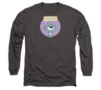 Cotton Soul The Pigeon Seriously Unisex Long Sleeve T Shirt, Charcoal, X-Large