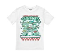 Cotton Soul TMNT Ninja Turtles Pizza Takeway Boys T Shirt, White, 5-6 Years