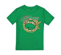 Cotton Soul TMNT Ninja Turtles Pizza Time Boys T Shirt, Kelly Green, 7-8 Years