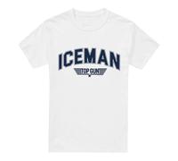 Cotton Soul Top Gun Iceman Varsity Unisex Adult T Shirt, White, Large