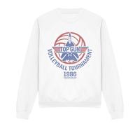 Cotton Soul Top Gun/Volleyball Tournament Crew Sweatshirt, White