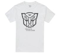 Cotton Soul Transformers Outline Logo Unisex T Shirt, White, X-Large