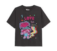 Cotton Soul Trolls I Love to Sing Girls T Shirt, Charcoal, 5-6 Years
