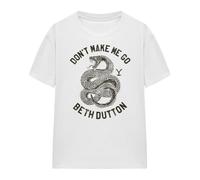 Cotton Soul Yellowstone Dont Make Me Go Beth Dutton Ladies T Shirt, White, XX-Large