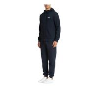 Cotton Sporty Hooded Tracksuit Joggers - male - Emporio Armani EA7 - Training - Blue - L - Sport L