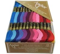 Cotton Stranded Thread skeins. Rainbow Colours Cross Stitch Threads Kit Crafts for Bracelets Floss, DIY Hair Rings, 50 Skiens, 2 Shades Each of 25 Shades -8m