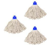 Cotton String Screw on Type Mop Replacement Head Refill Compatible with All Standard US Threading Pole - 3 PCS