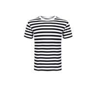 Cotton Stripe Tshirt for Kids Boys Girls and Adults Lightweight Unisex Crew Neck and Short Sleeve Top for Summer and Daily Wear (UK, Alpha, S, Black & White)