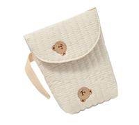 Cotton Strollers Hanging Bag Poratble Handbag Travel Case with Elegant Embroidery Detail for Baby Essential Item Storage Diaper Organiser
