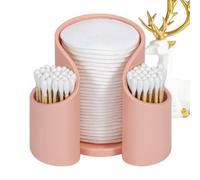 Cotton Swab Dispenser - 10cm Qtip Pouch, Bright Color Holder Compact Storage Bin Acrylic Bathroom Pot Sink Organizer for Counters Dressing Tables Small Spaces Apartment