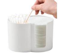 Cotton Swab Holder - 10x7x6.3 Cm Cotton Buds Dispenser with Portable Double-Hole, Makeup Pads Container, Makeup Remover Storage - Cotțon Pad Holder | Home Travel