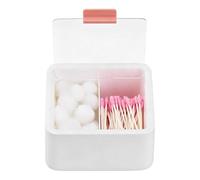 Cotton Swab Organizer, Double Layer Container with Lid for Swabs - Portable Cotton Swabs Case | For Apartment, Hotel, Dressing Table, Bedroom, Bathroom, Residence, Travel, E
