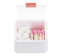 Cotton Swab Organizer, Double Layer Container with Lid, Travel Case for Wadding Sticks - Suitable for Bedroom, Bathroom, Countertop, Vanity, Hotel, Apartment,