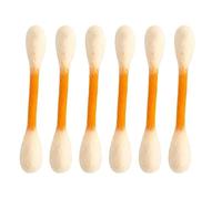 Cotton Swabs Cat Toy 6pk Giant Qtip with Catnip, Durable Felt Kitten Chew Sticks for Boredom, Interactive Teething Ropes for Indoor Anxiety, Colourful (Orange)