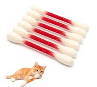 Cotton Swabs Cat Toys 6 Pack, Catnip Plush Kitten Toys, Interactive Cat Kick Sticks, Durable Chew Toys for Indoor Cats, Cute Cotton Buds Shape Cat Toys for Biting, Kicking & Play (Red)