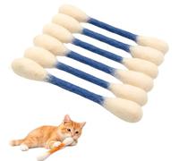 Cotton Swabs Cat Toys 6 Pack, Catnip Plush Kitten Toys, Interactive Cat Kick Sticks, Durable Chew Toys for Indoor Cats, Cute Cotton Buds Shape Cat Toys for Biting, Kicking & Play (Blue)