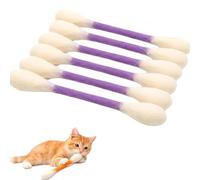 Cotton Swabs Cat Toys 6 Pack, Catnip Plush Kitten Toys, Interactive Cat Kick Sticks, Durable Chew Toys for Indoor Cats, Cute Cotton Buds Shape Cat Toys for Biting, Kicking & Play (Purple)
