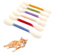 Cotton Swabs Cat Toys 6 Pack, Catnip Plush Kitten Toys, Interactive Cat Kick Sticks, Durable Chew Toys for Indoor Cats, Cute Cotton Buds Shape Cat Toys for Biting, Kicking & Play (Mix)
