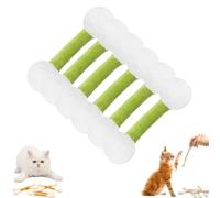 Cotton Swabs Cat Toys with Catnip, 6 Pk Durable Big Kitten Chew Dental Teething Ropes, Giant Interactive Felt Kitty Kicker Toy Sticks for Boredom Exercise Play Digestive Aid Lover Gift (Green)